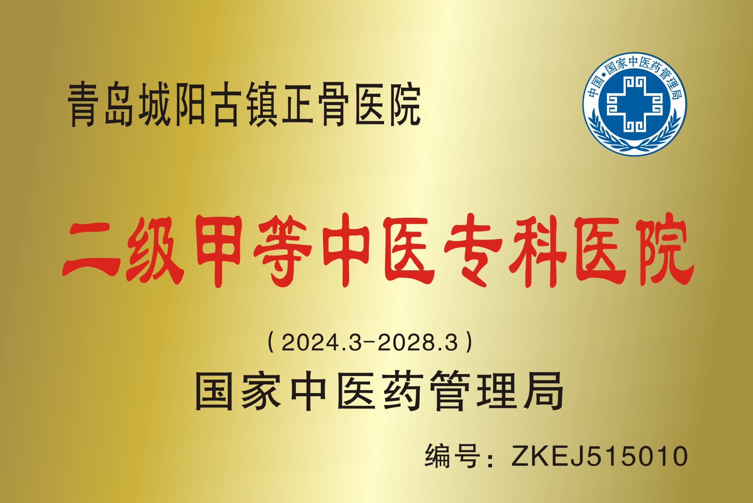 二级甲等中医专科医院（2024—2028）